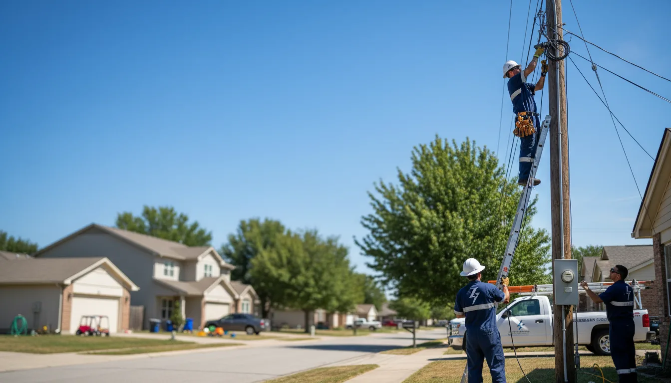 Residential electrician providing installation services in Milburn, OK